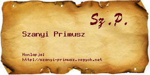 Szanyi Primusz névjegykártya